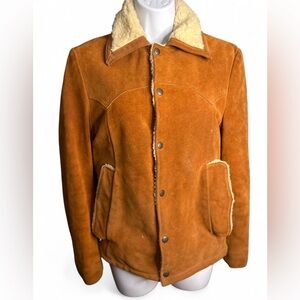 Vintage 1970’s Jo-o-Kay Suede Leather Sherpa Lined jacket. X-Small